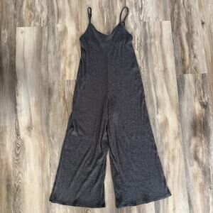 Gilly Hicks by Hollister Gray Ribbed Knit Wide Leg Jumpsuit Women’s XS Lounge